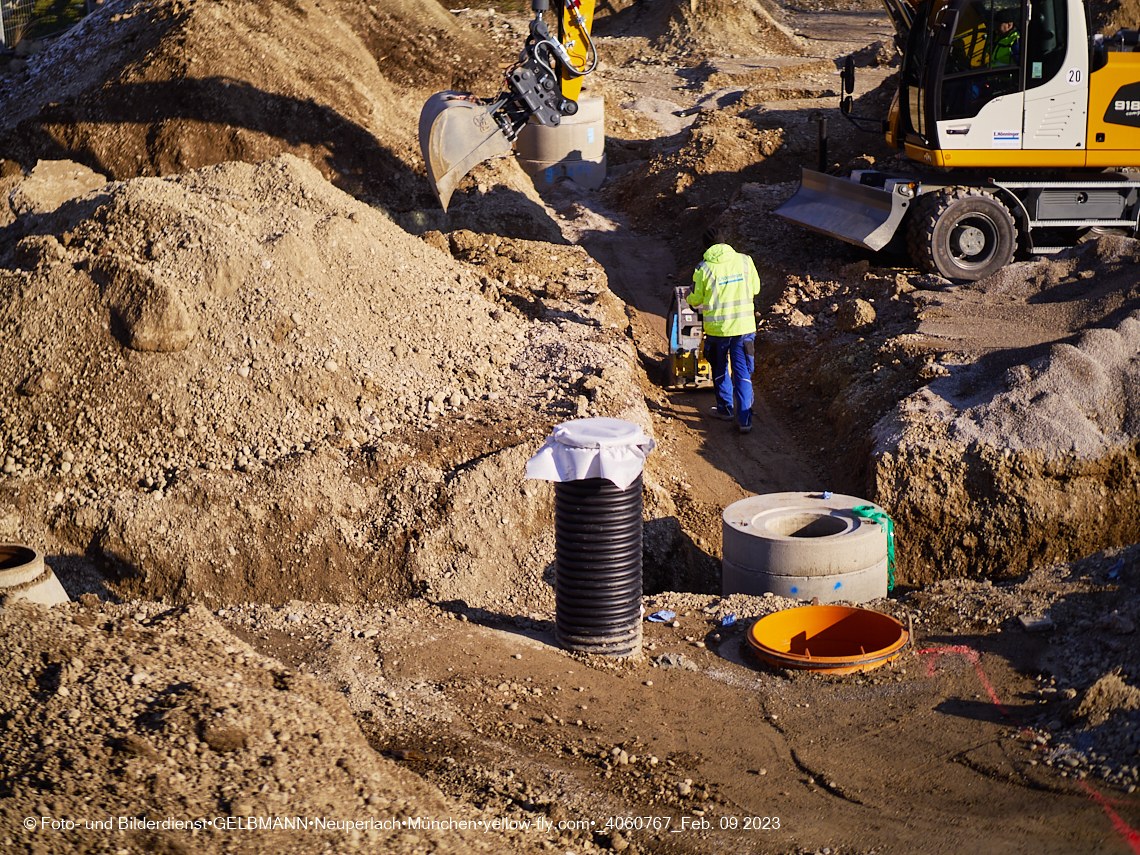 09.02.2023 - Baustelle Haus für Kinder in der Quiddestraße 3 in Neuperlach